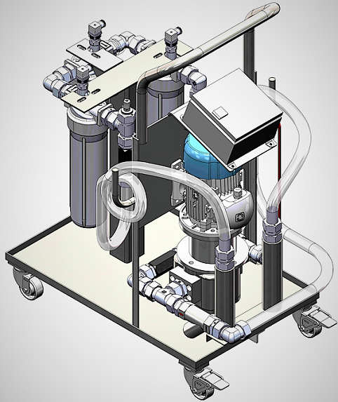 Hydraulic oil filteration unit